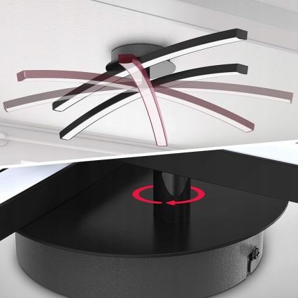 LED-loftlampe 2x LED/6W/230V 3000K sort