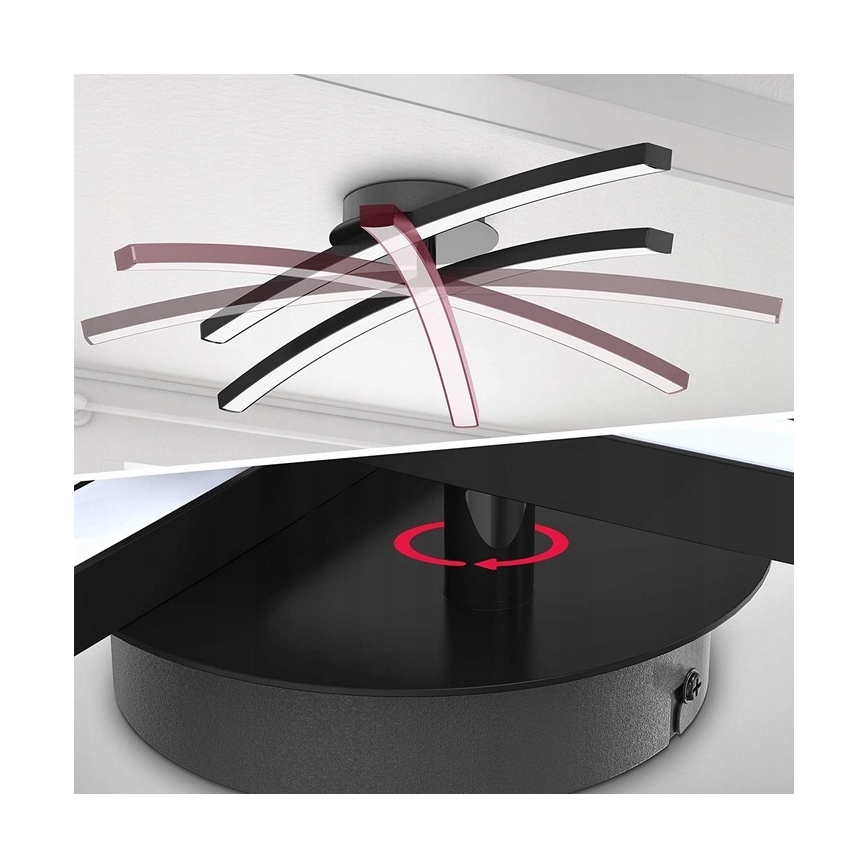 LED-loftlampe 2x LED/6W/230V 3000K sort