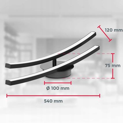 LED-loftlampe 2x LED/6W/230V 3000K sort