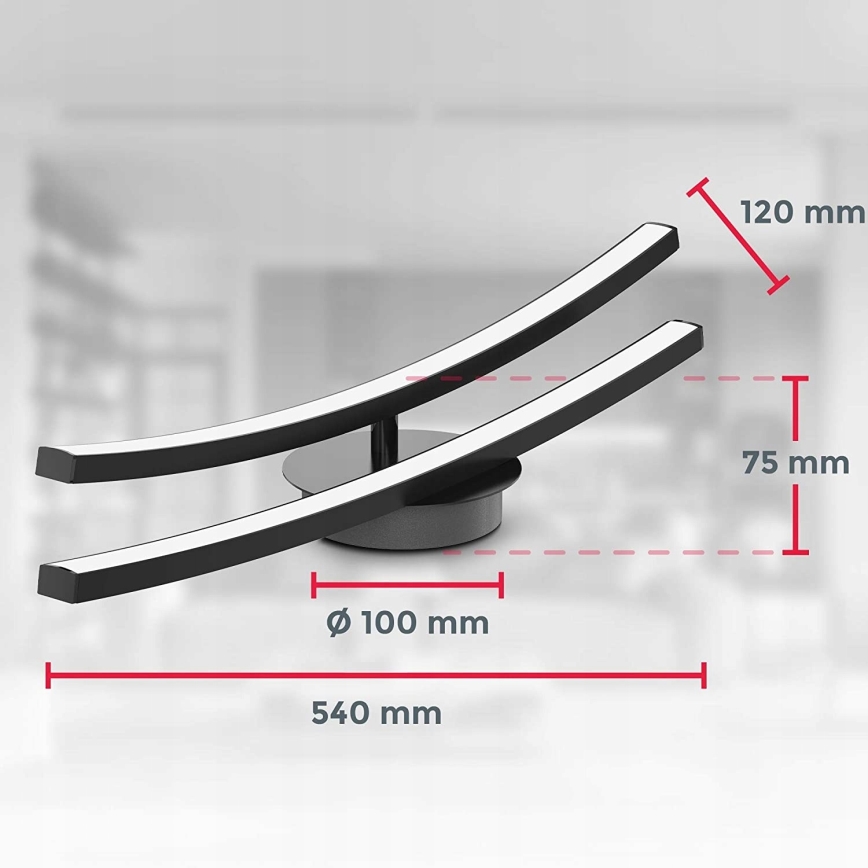 LED-loftlampe 2x LED/6W/230V 3000K sort