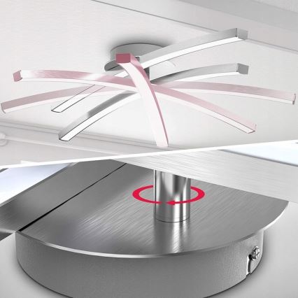 LED loftlampe 2xLED/6W/230V poleret krom