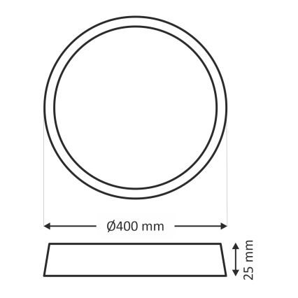 LED loftlampe 32W/230V 3000/4000/6500K Ø 40 cm hvid
