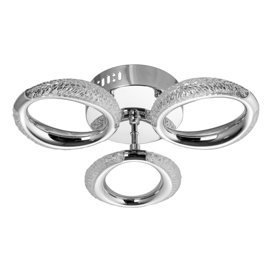 LED loftlampe 3xLED/14W/230V 3000-5000K diameter 35 cm skinnende krom