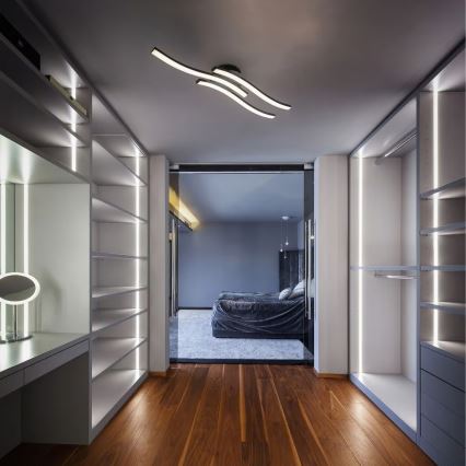 LED loftlampe 3xLED/6W/230V 2700K sort