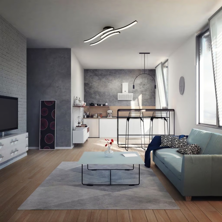 LED loftlampe 3xLED/6W/230V 2700K sort