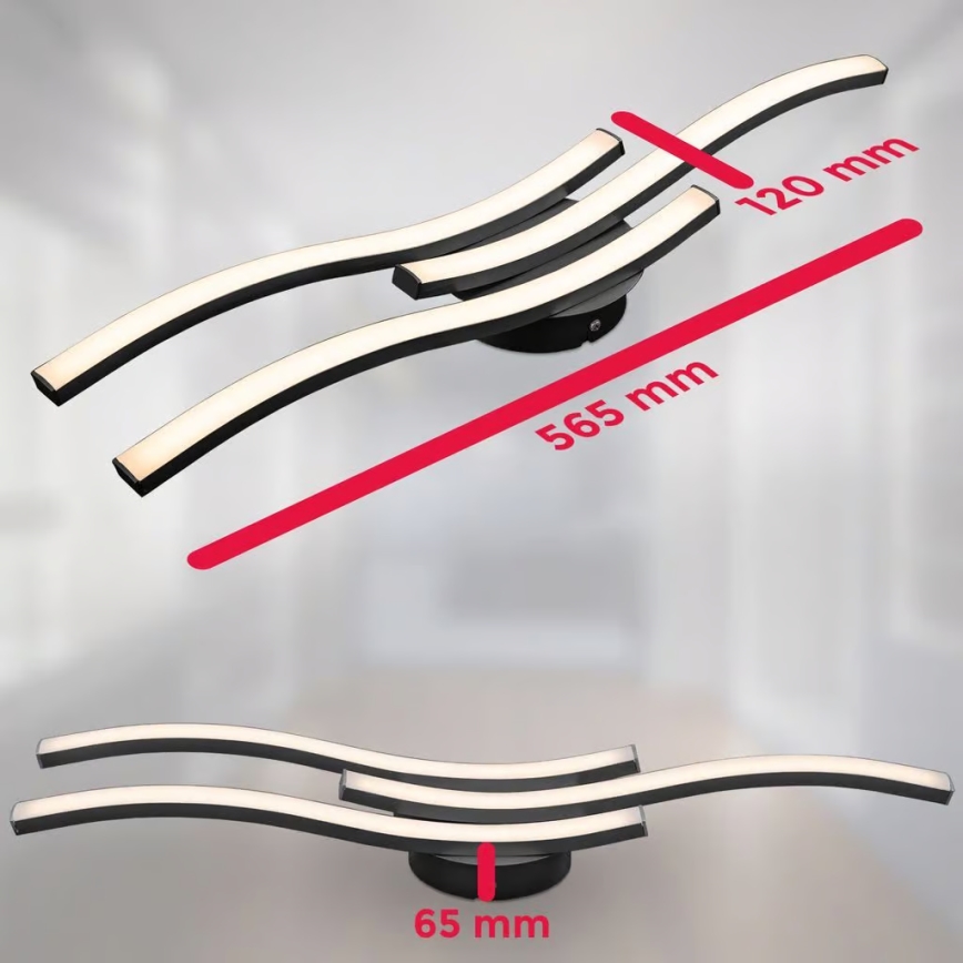 LED loftlampe 3xLED/6W/230V 2700K sort