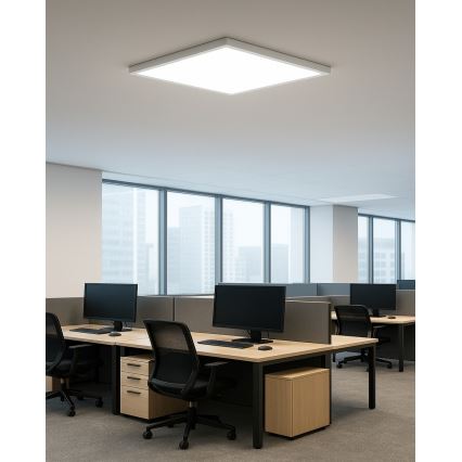 LED-loftlampe, 40 W, 230 V, 3000/4000/6500 K (vælgbar), 50 x 50 cm, hvid