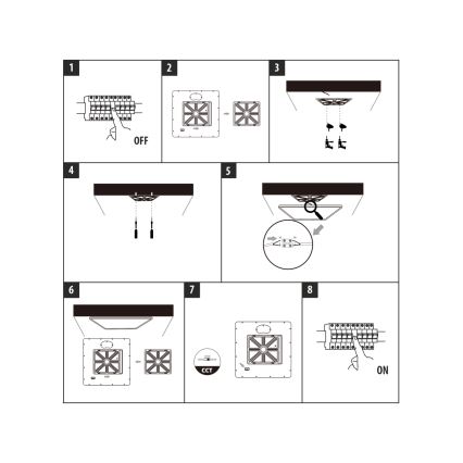 LED-loftlampe, 40 W, 230 V, 3000/4000/6500 K (vælgbar), 50 x 50 cm, hvid