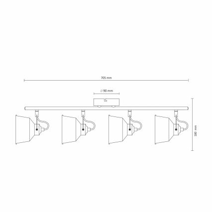 LED loftlampe 4xE14/8W/230V