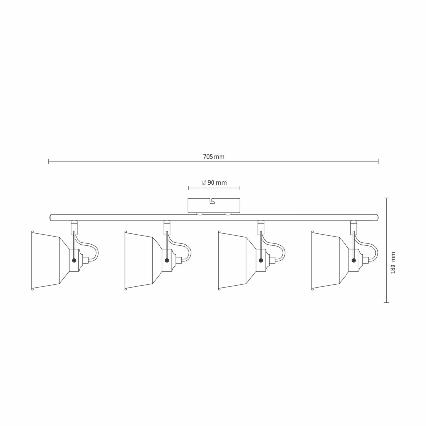 LED loftlampe 4xE14/8W/230V