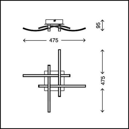 LED loftlampe 4xLED/2,6W/230V 3000K mat krom