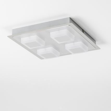 LED loftlampe 4xLED/5W/230V 3000K 28x28 cm mat krom