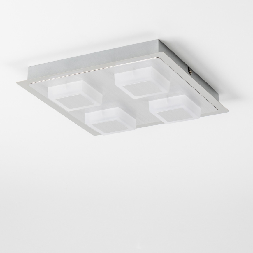 LED loftlampe 4xLED/5W/230V 3000K 28x28 cm mat krom