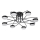 LED loftlampe 8xLED/7W/230V sort