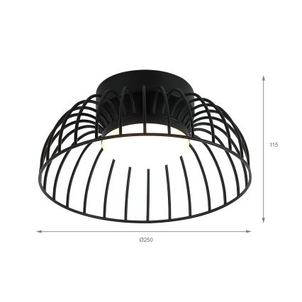 LED Loftlampe BETSY LED/12W/230V Ø 25 cm sort