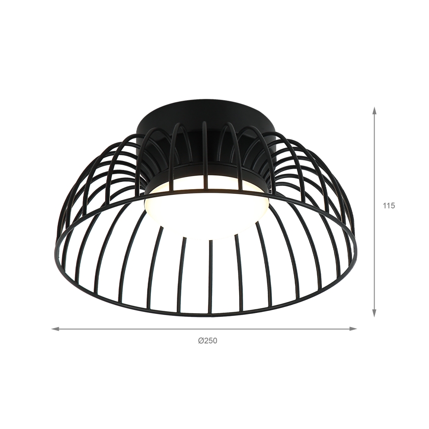 LED Loftlampe BETSY LED/12W/230V Ø 25 cm sort