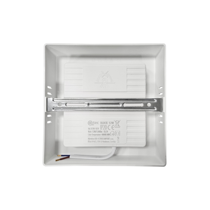 LED loftlampe BLOCK LED/12W/230V 4000K 16,7x16,7 cm hvid
