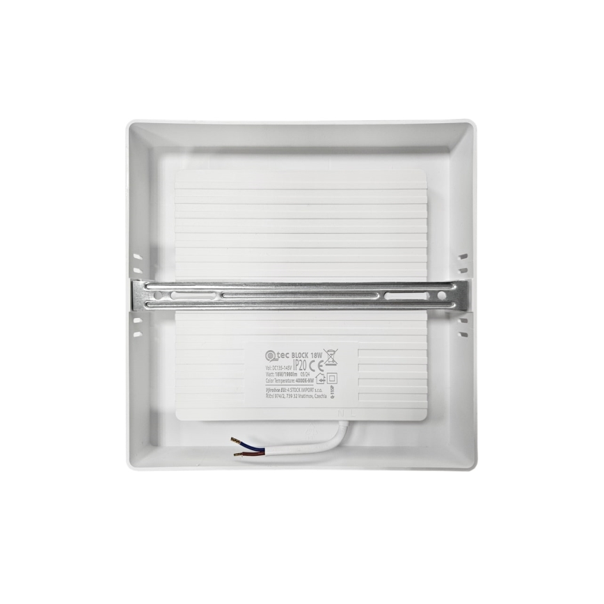 LED loftlampe BLOCK LED/18W/230V 4000K 21,4x21,4 cm hvid