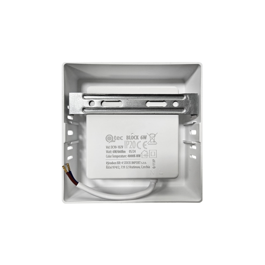 LED loftlampe BLOCK LED/6W/230V 4000K 12x12 cm hvid