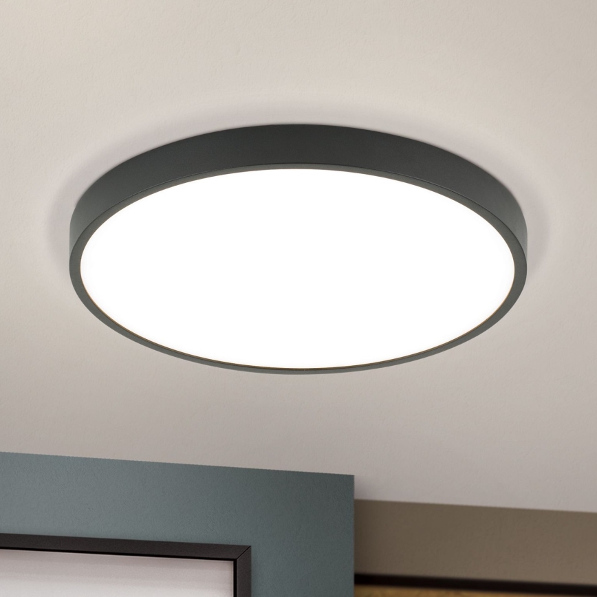 LED loftlampe BULLY LED/28W/230V diameter 28 cm sort