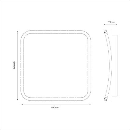 LED loftlampe CALI LED/30W/230V 40x40 cm sort