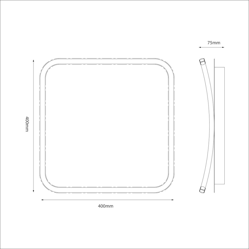 LED loftlampe CALI LED/30W/230V 40x40 cm sort