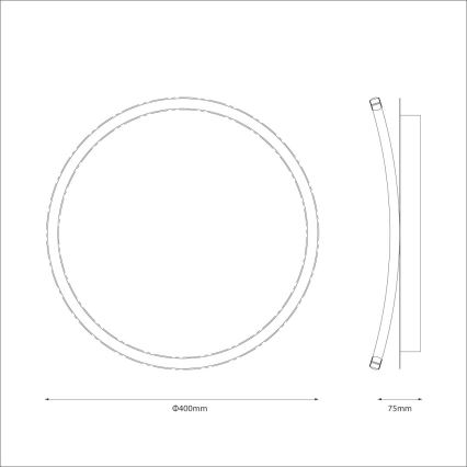 LED-loftlampe CALI LED/30W/230V, diameter 40 cm, sort