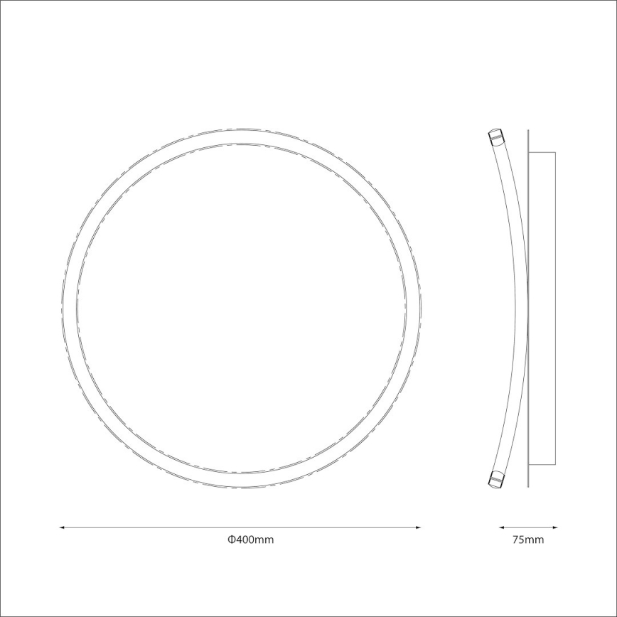 LED-loftlampe CALI LED/30W/230V, diameter 40 cm, sort
