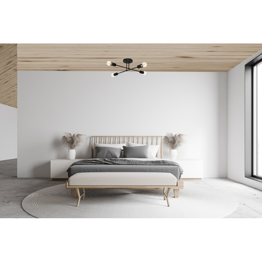 LED loftlampe CAMBRIDGE 4xE27/8W/230V sort