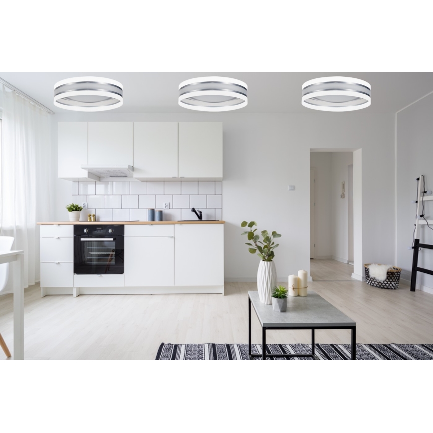 LED loftlampe CORAL 1xLED/24W/230V hvid/sølvfarvet