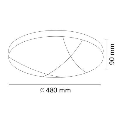 LED loftlampe dæmpbar ATLAS LED/72W/230V 3000-6500K + fjernbetjening