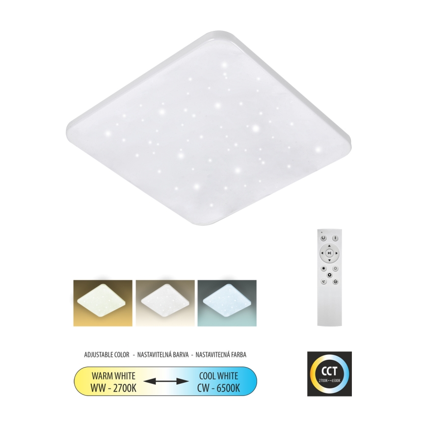 LED loftlampe dæmpbar FLORA LED/36W/230V 2700-6500K 43x43 cm + fjernbetjening