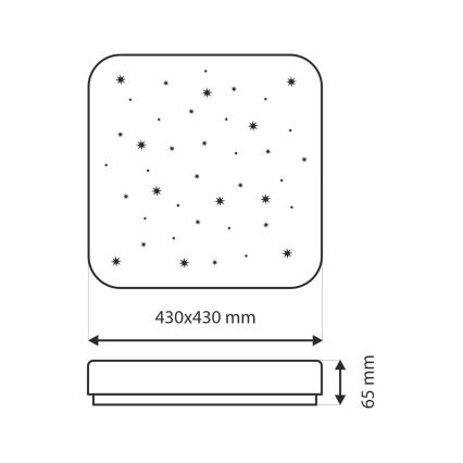 LED loftlampe dæmpbar FLORA LED/36W/230V 2700-6500K 43x43 cm + fjernbetjening
