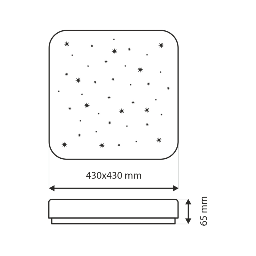 LED loftlampe dæmpbar FLORA LED/36W/230V 2700-6500K 43x43 cm + fjernbetjening