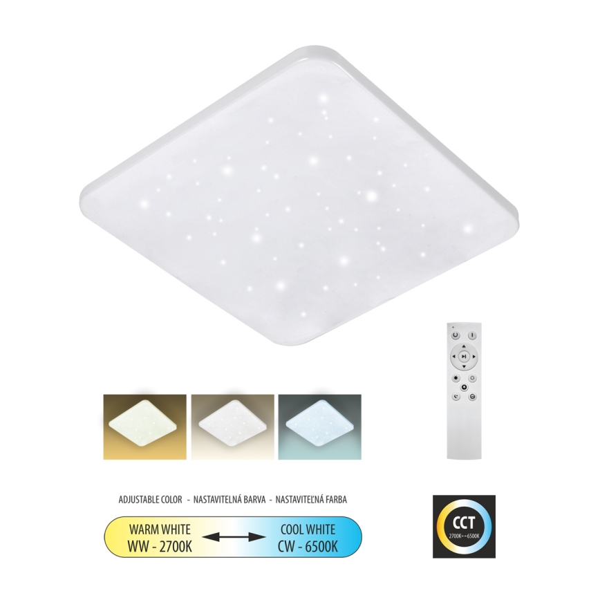 LED loftlampe dæmpbar FLORA LED/60W/230V 2700-6500K 53x53 cm + fjernbetjening