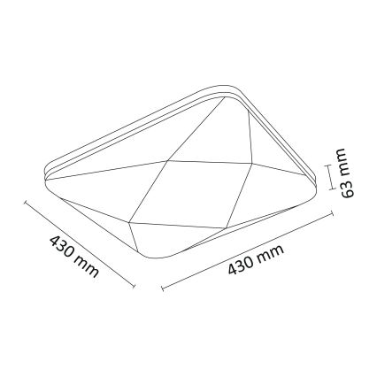 LED loftlampe dæmpbar KASTOR med fjernbetjening LED/72W/230V