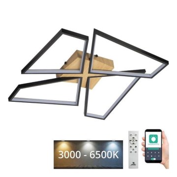 LED loftlampe dæmpbar LED/115W/230V 3000-6500K brun/sort + fjernbetjening