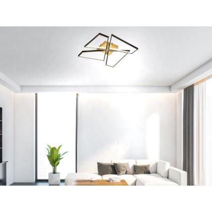 LED loftlampe dæmpbar LED/115W/230V 3000-6500K brun/sort + fjernbetjening