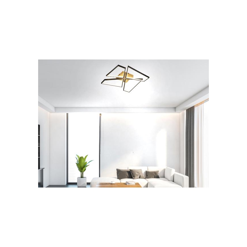 LED loftlampe dæmpbar LED/115W/230V 3000-6500K brun/sort + fjernbetjening