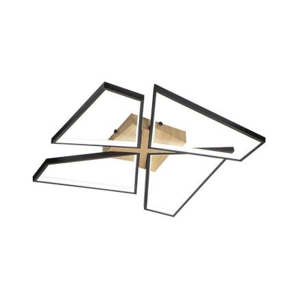 LED loftlampe dæmpbar LED/115W/230V 3000-6500K brun/sort + fjernbetjening