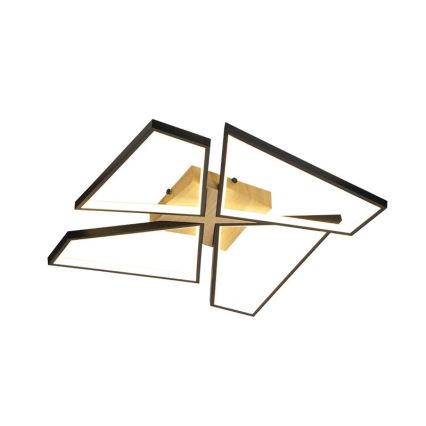 LED loftlampe dæmpbar LED/115W/230V 3000-6500K brun/sort + fjernbetjening