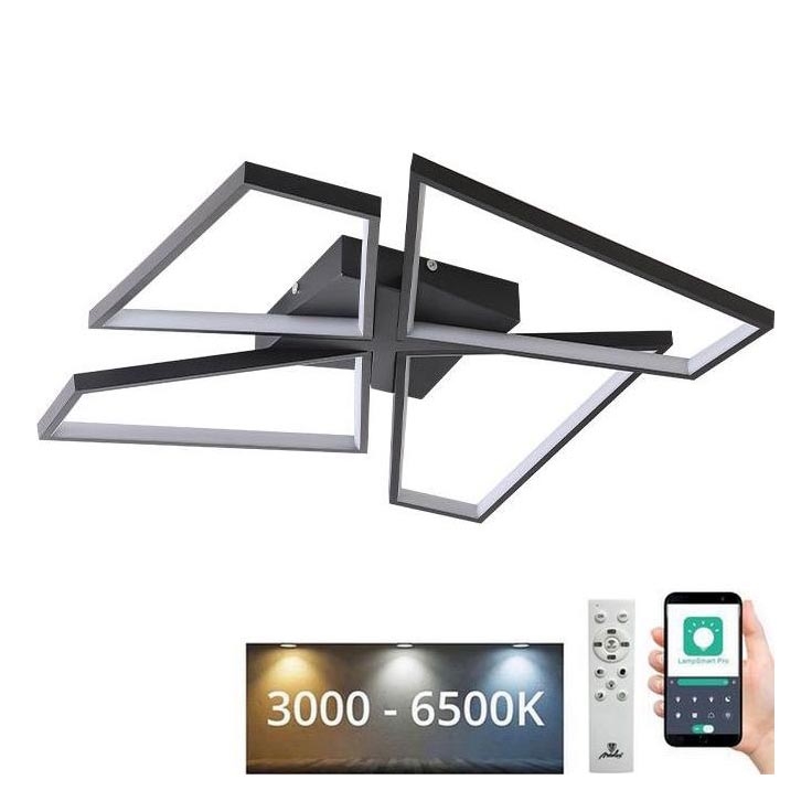 LED loftlampe dæmpbar LED/115W/230V 3000-6500K sort + fjernbetjening