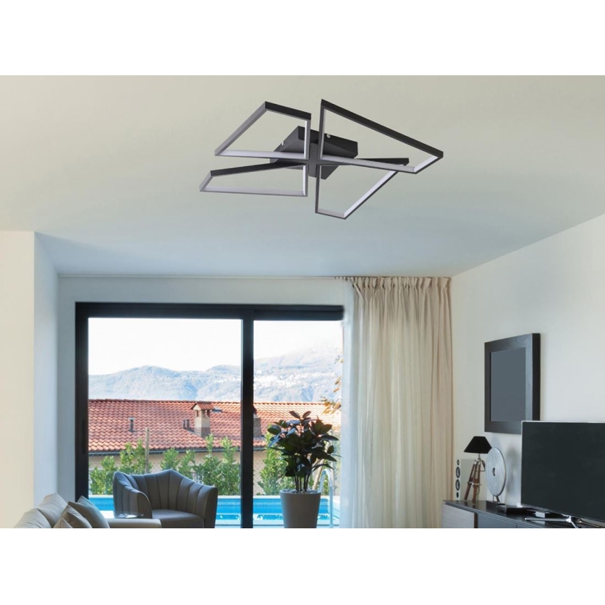 LED loftlampe dæmpbar LED/115W/230V 3000-6500K sort + fjernbetjening