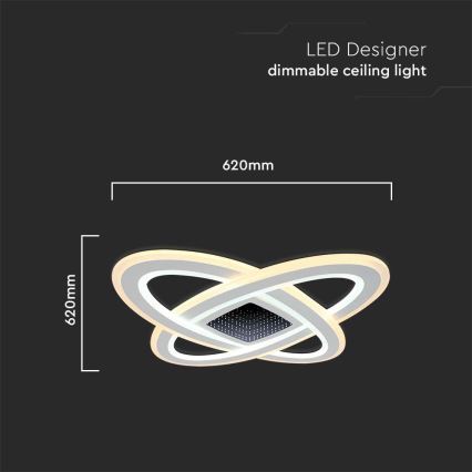 LED loftlampe dæmpbar LED/130W/230V 3000-6500K + fjernbetjening