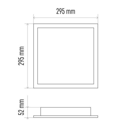 LED loftlampe dæmpbar LED/20W/230V firkantet + fjernbetjening 2700K-6000K