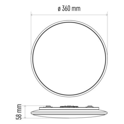 LED loftlampe dæmpbar LED/24W/230V rund + fjernbetjening 2700K-6500K