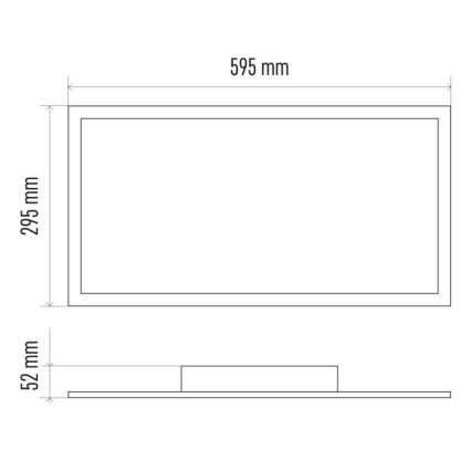 LED loftlampe dæmpbar LED/25W/230V rektangulær + fjernbetjening 2700K-6000K