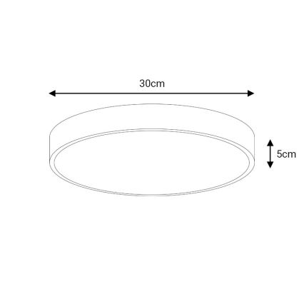 LED loftlampe dæmpbar LED/30W/230V 3000-6500K diameter 30 cm sort + fjernbetjening