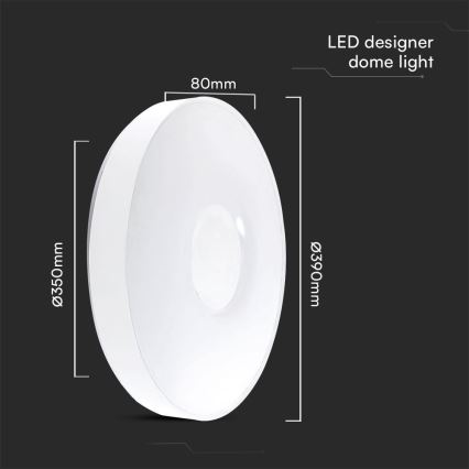LED loftlampe dæmpbar LED/40W/230V 3000-6500K 39 cm hvid + fjernbetjening