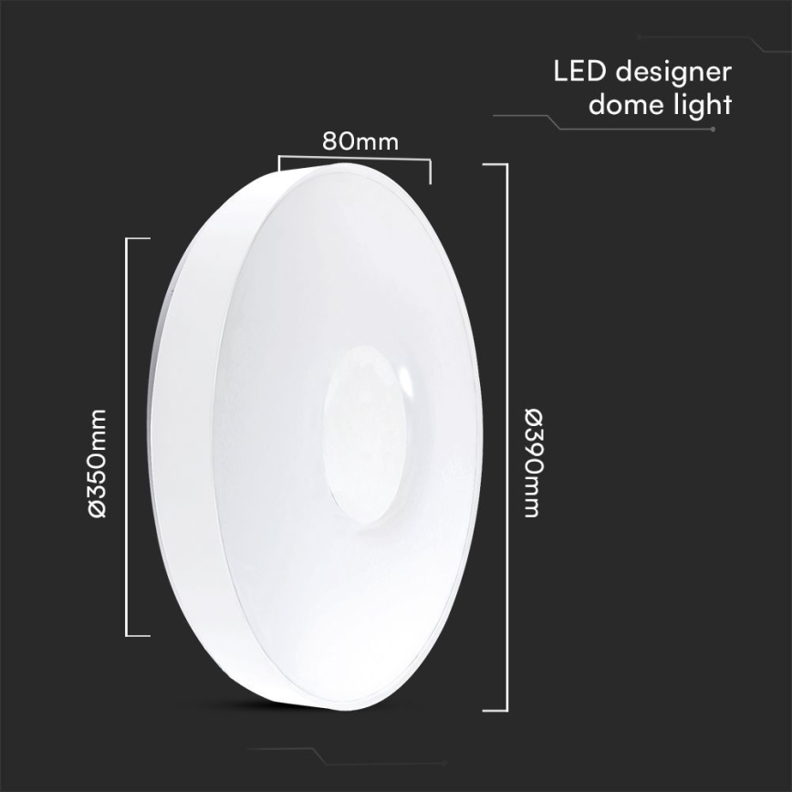LED loftlampe dæmpbar LED/40W/230V 3000-6500K 39 cm hvid + fjernbetjening